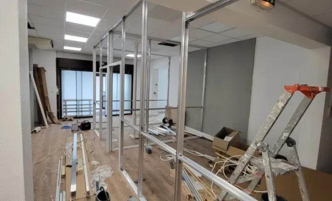 Chantier à Lesquin : aménagement de bureaux avec isolation thermique, Lesquin, LAM BTP